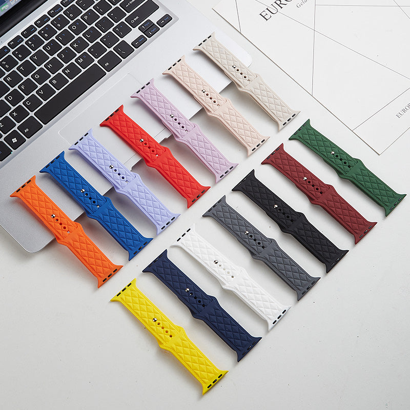 For Apple Watch Series 9 8 7 41mm 6 5 4 SE SE (2022) SE (2023) 40mm 3 2 1 38mm Replacement Watch Strap Textured Silicone Watchband For Apple Watch Series 9 8 7 41mm 6 5 4 SE SE (2022) SE (2023) 40mm 3 2 1 38mm Replacement Watch Strap Textured Silicone Watchband